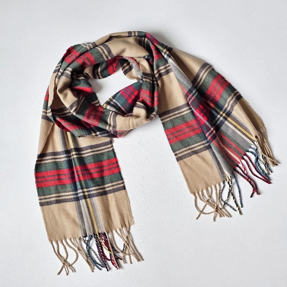 Luxury 100% Cashmere Scarf Plaid Tartan Made in Scotland Unisex